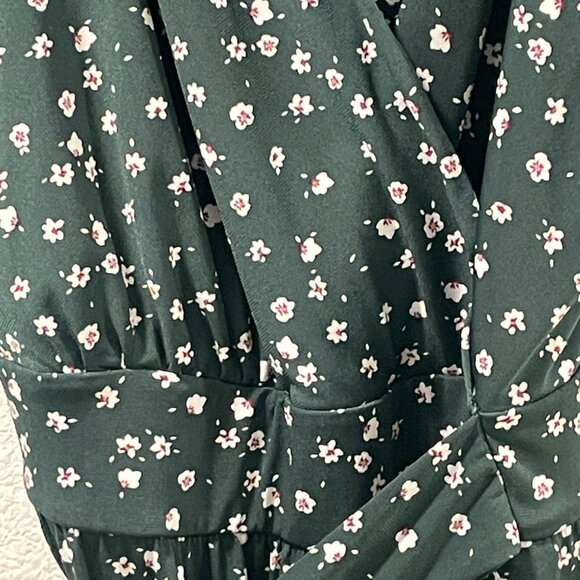 KAILEIGH "Rochelle" Maxi Romper/Jumpsuit Surplice Strapy Floral, Green - XL - Picture 7 of 8